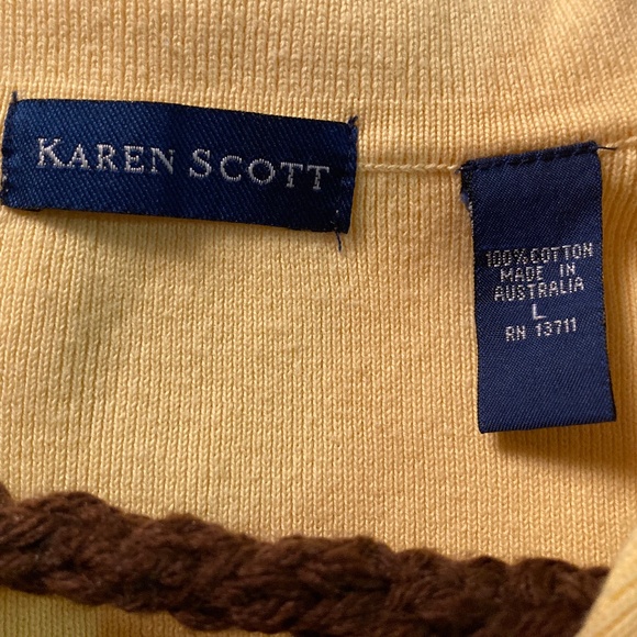 Karen Scott 100% Cotton 3/4 Sleeve Polo Sweater Size Large Made in Australia - Picture 4 of 4
